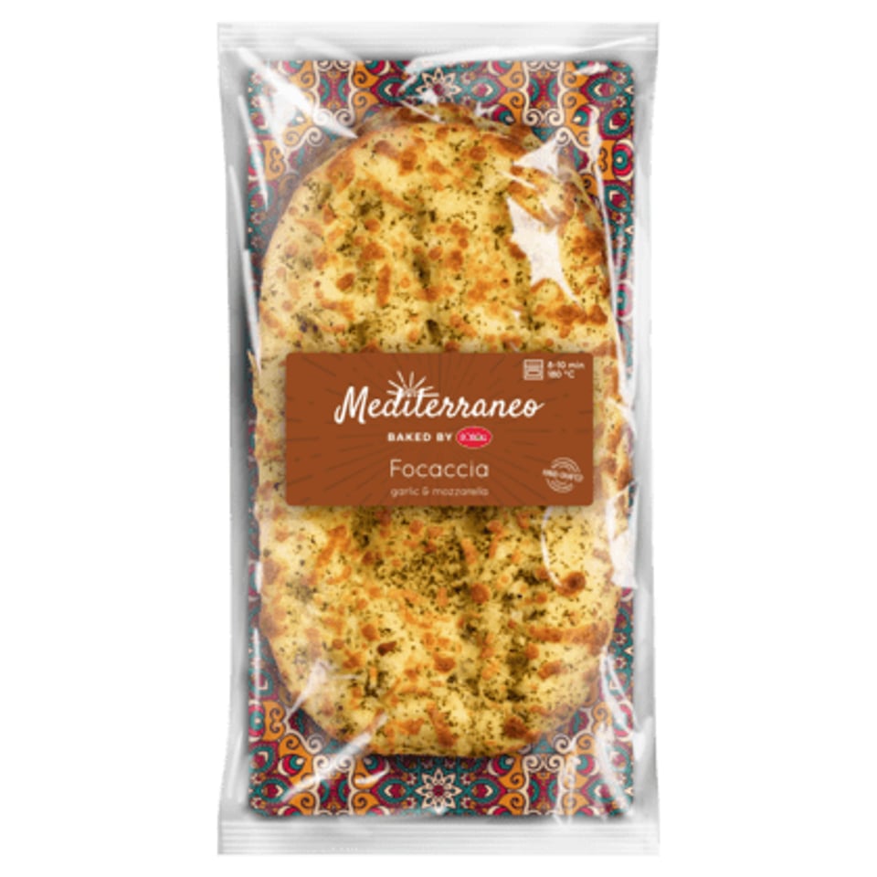 Mediterraneo Focaccia Knoflook Mozzarella