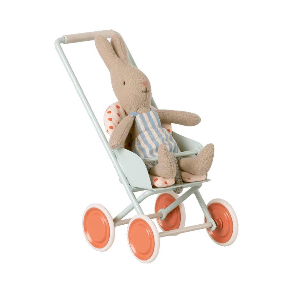 maileg poppenwagen stroller micro sky blue