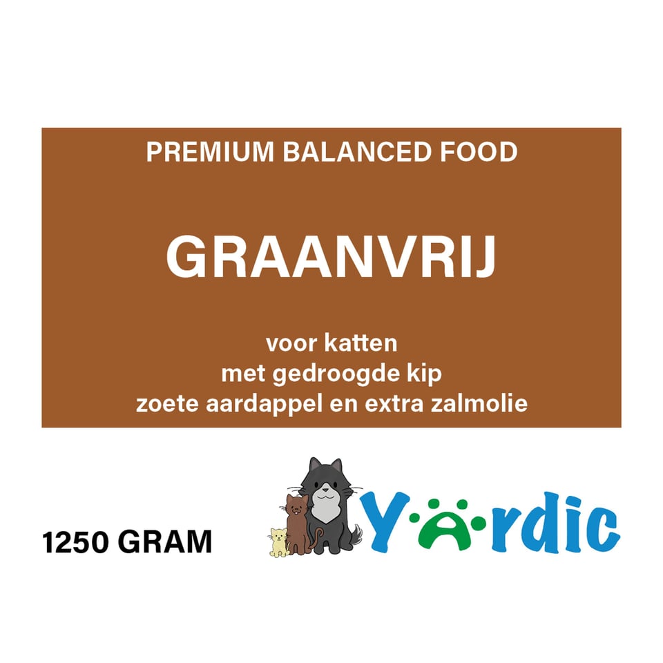 Yardic Kattenvoeding GRAANVRIJ 1250 Gram