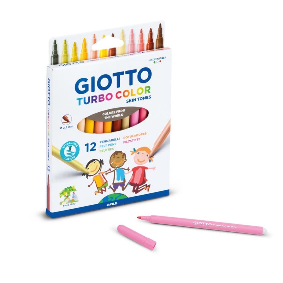 Giotto Turbo Color Viltstift Huidskleuren 12 Stuks 3+