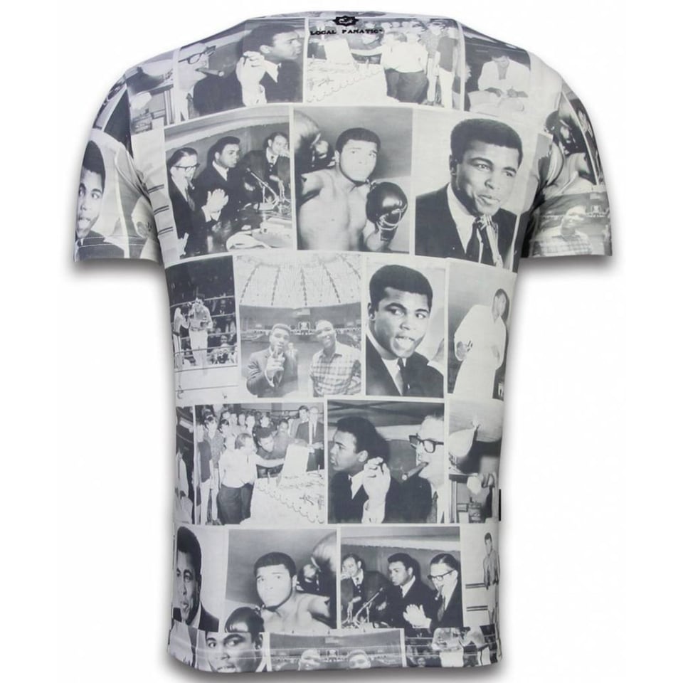 Muhammad Photocollage - Digital Rhinestone T-Shirt - Wit