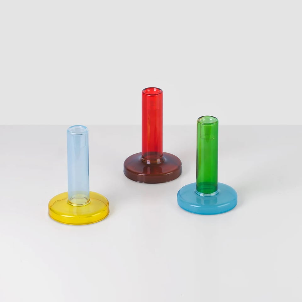 Buro Berger Bole Kandelaar Blauw/geel S