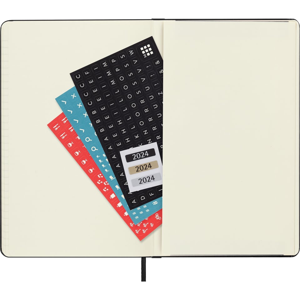 Moleskine 2024 diary hardcover large week on 2 pages - black