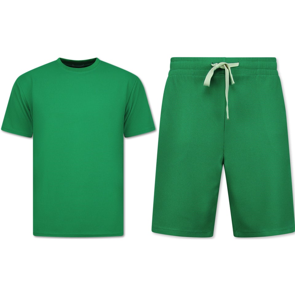 Zomerset Heren - Ribbed Oversized - Two Piece Setje - Twinset - Co Ord Set - 918 - Groen