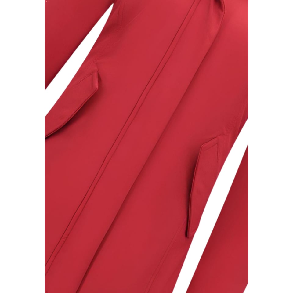 Dames Winterjas Met Imitatie Bontkraag - Slim Fit - Rood