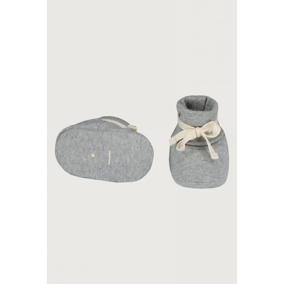 Gray Label Baby Ribbed Booties Grey Melange