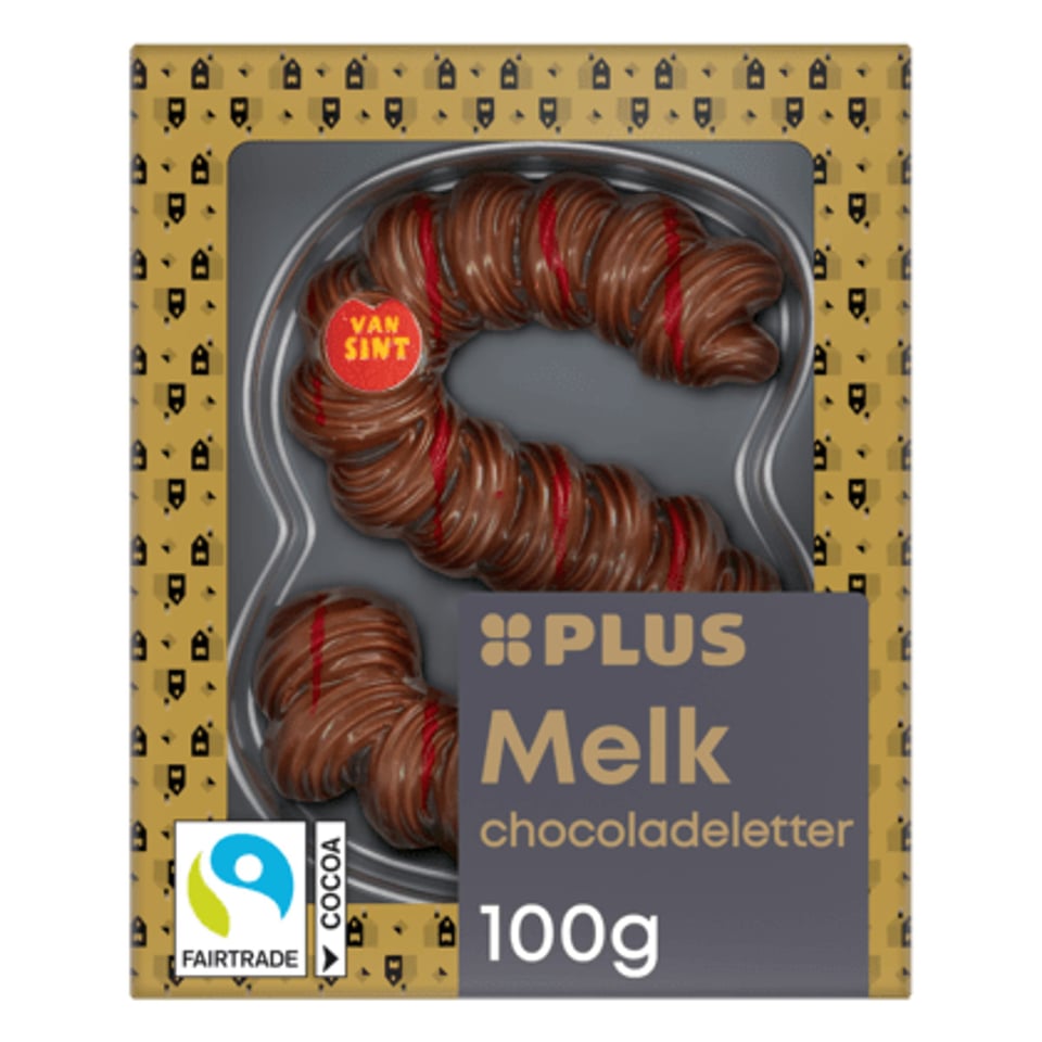 PLUS Chocoladeletter Melk Fairtrade