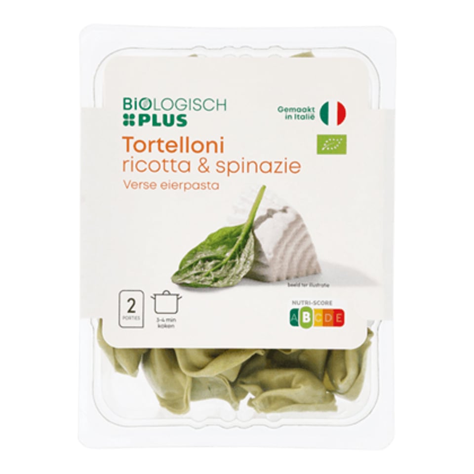Biologisch PLUS Tortelloni Ricotta & Spinazie