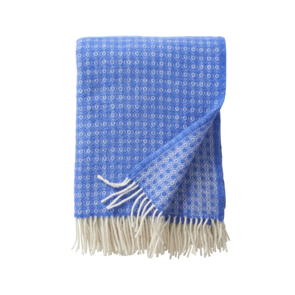 Loop Helderblauw, Wollen Plaid