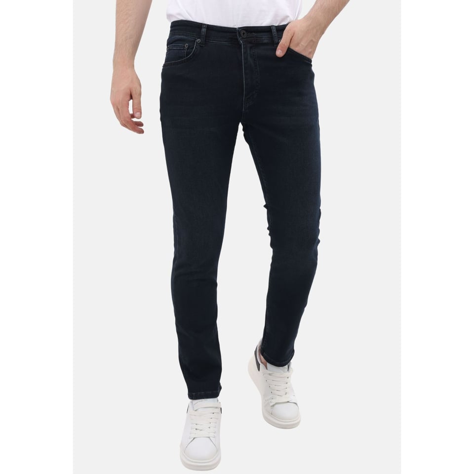 Spijkerbroek Heren Volwassenen - Heren Jeans Regular Fit Stretch - MM-R-14 - Donker Blauw