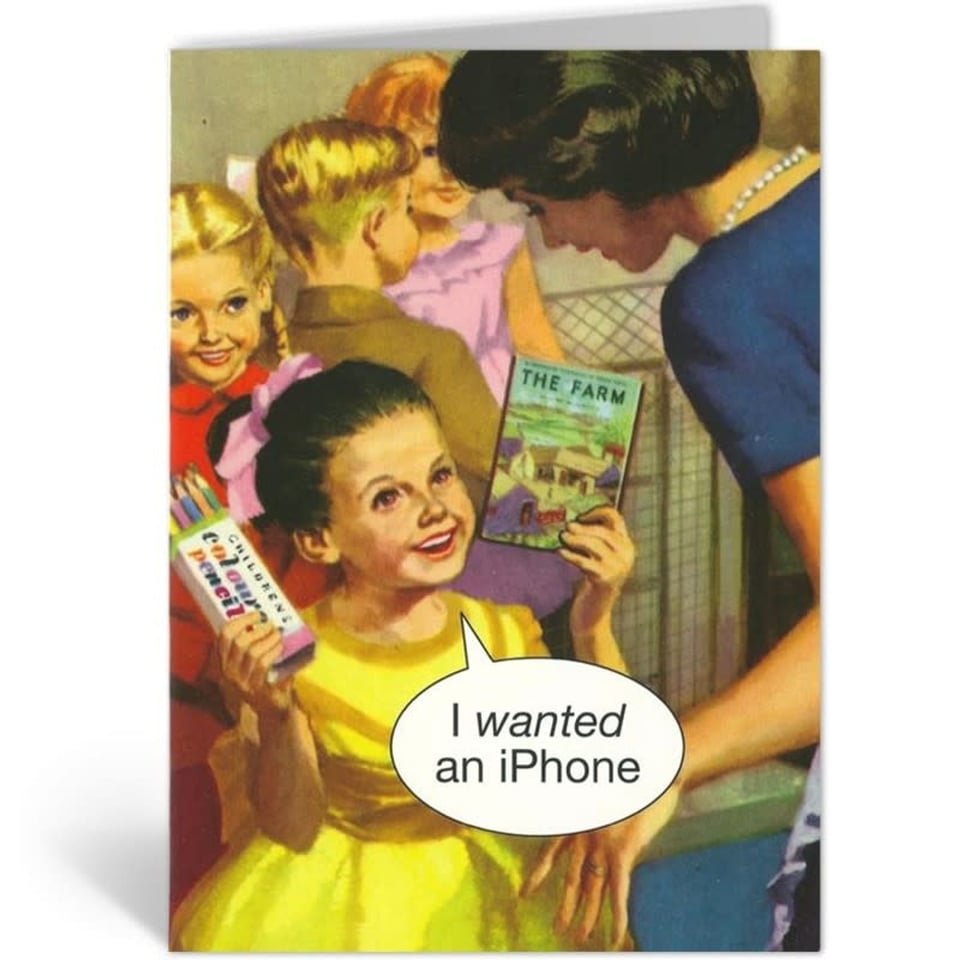 Wenskaart - I Wanted an iPhone