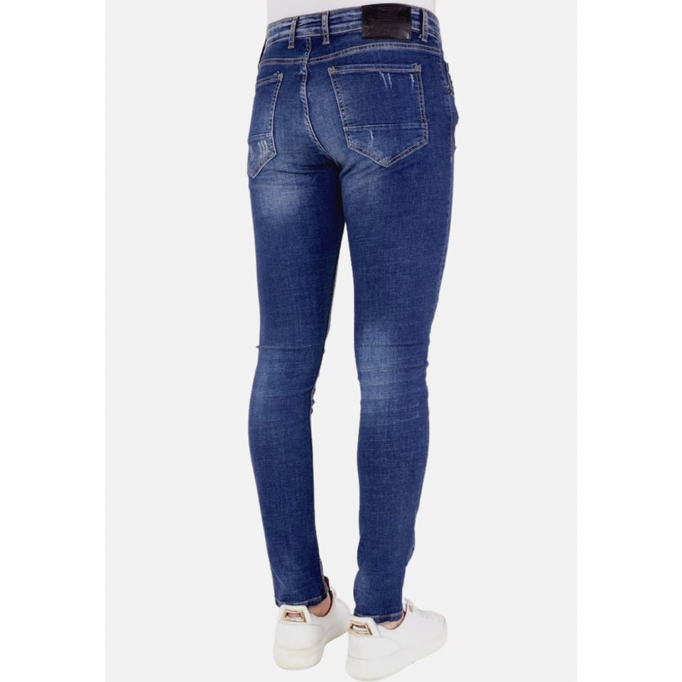 Exclusieve Heren Jeans Met Verfspetters - 1026 - Blauw