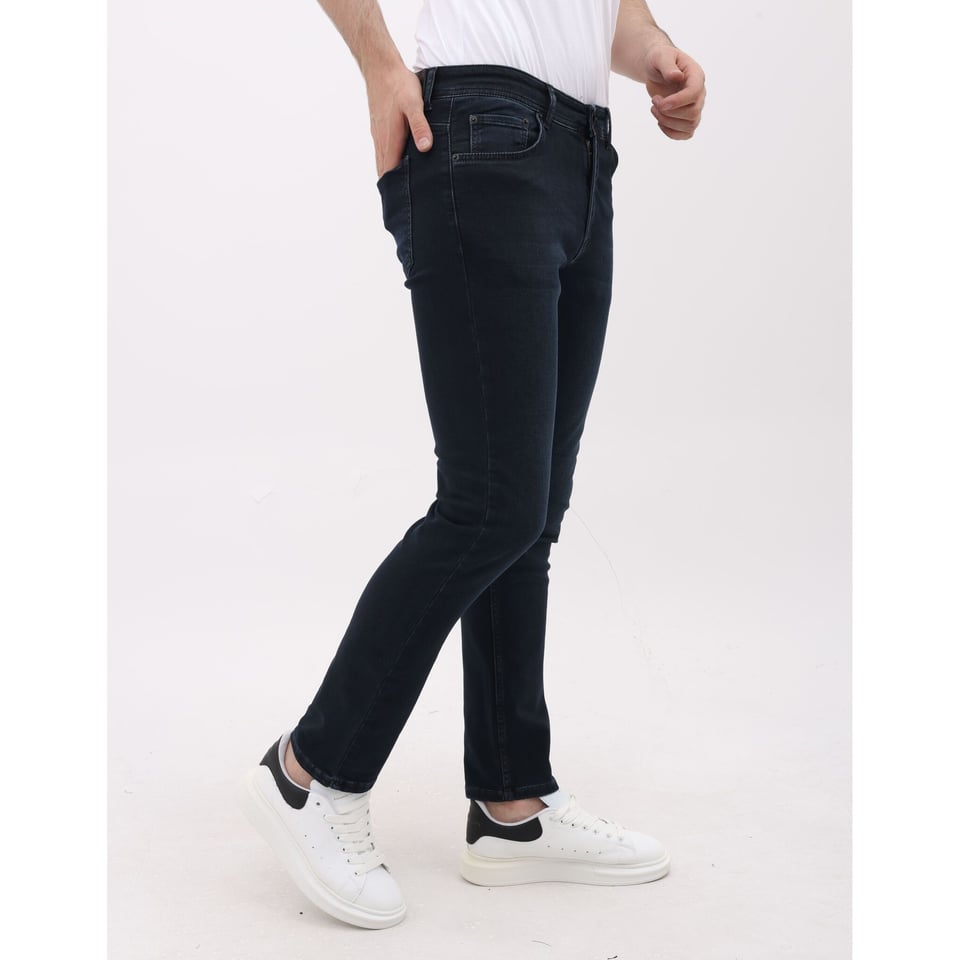 Spijkerbroek Heren Volwassenen - Heren Jeans Regular Fit Stretch - MM-R-14 - Donker Blauw