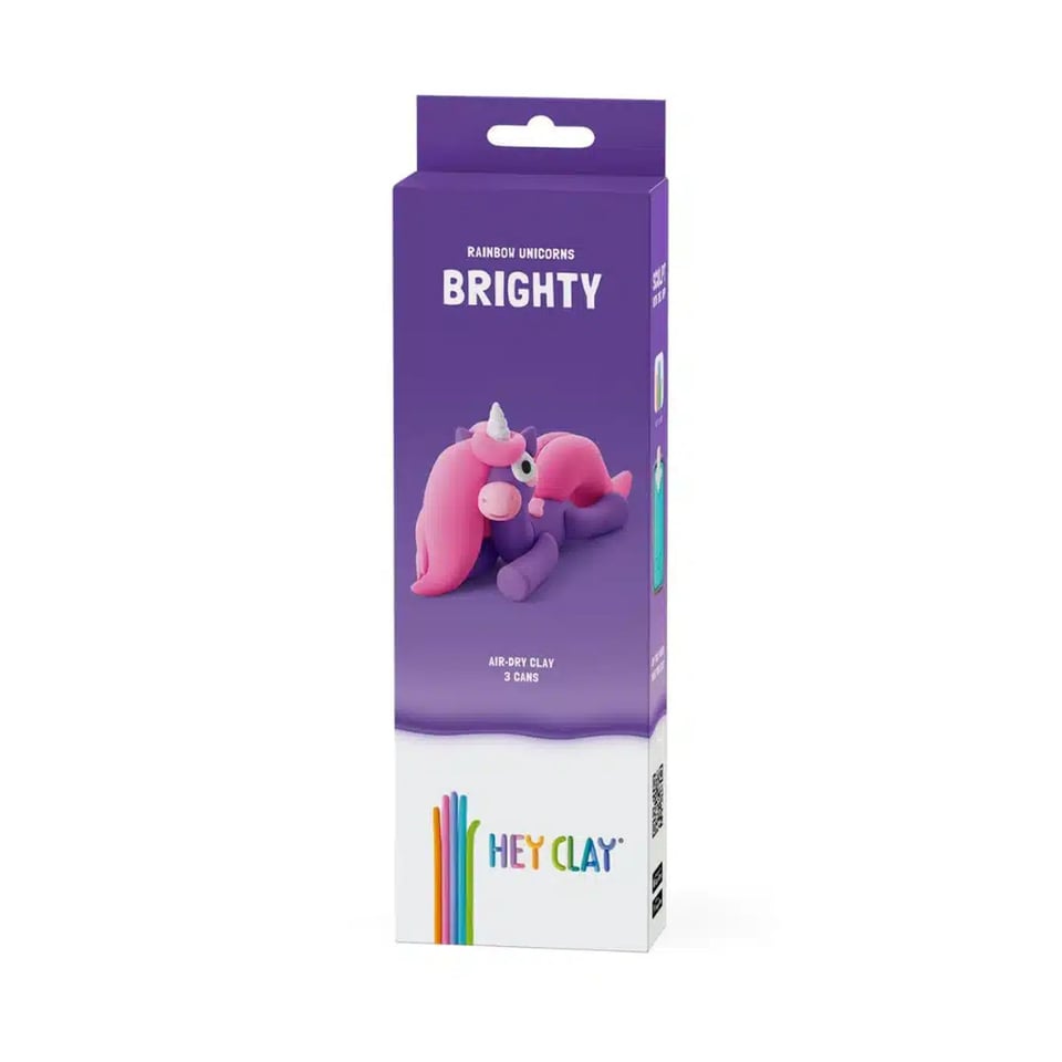 Hey Clay Boetseerklei Rainbow Unicorn- Brighty 3 Kleuren