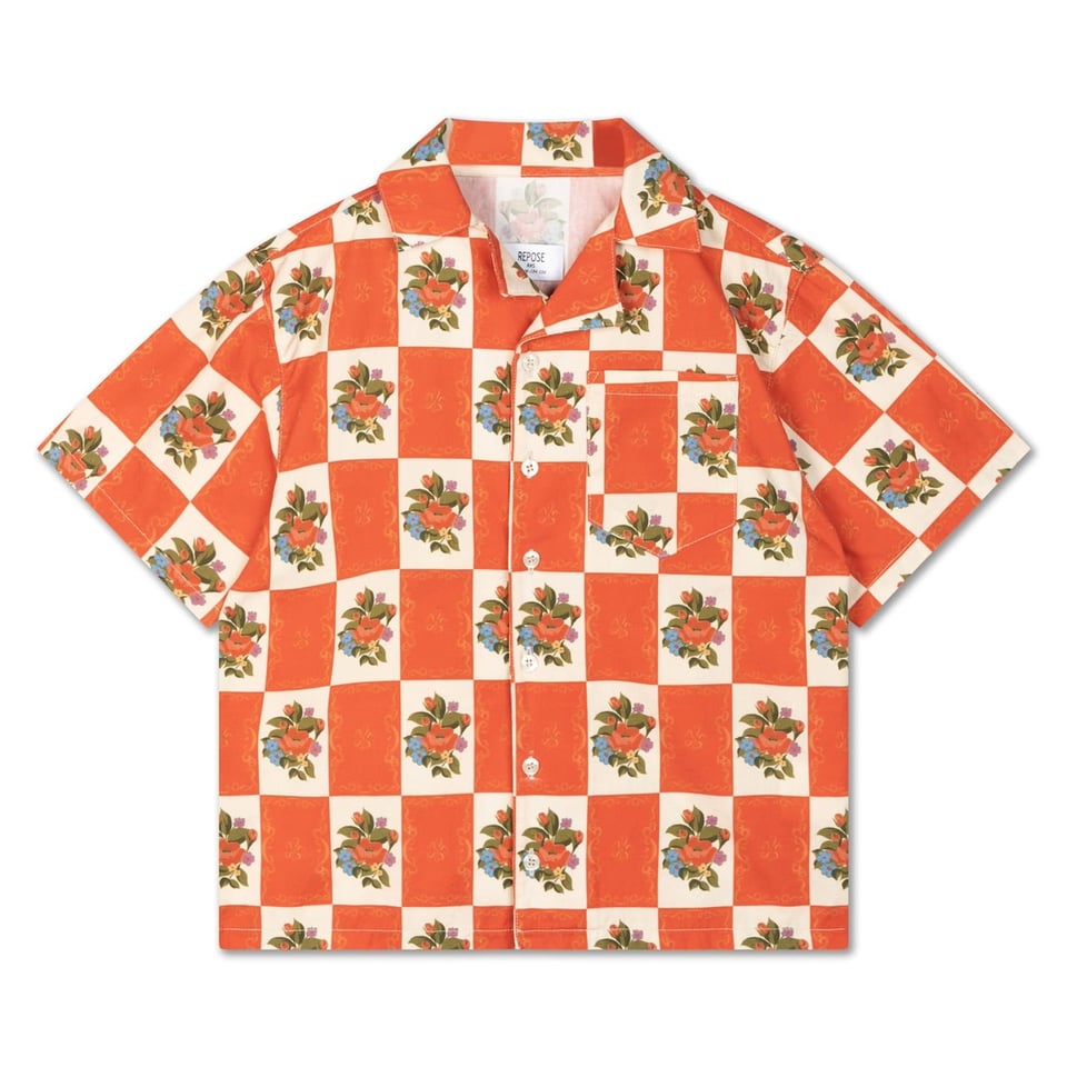 Repose Ams 68. Boxy Shirt Flower Tiles