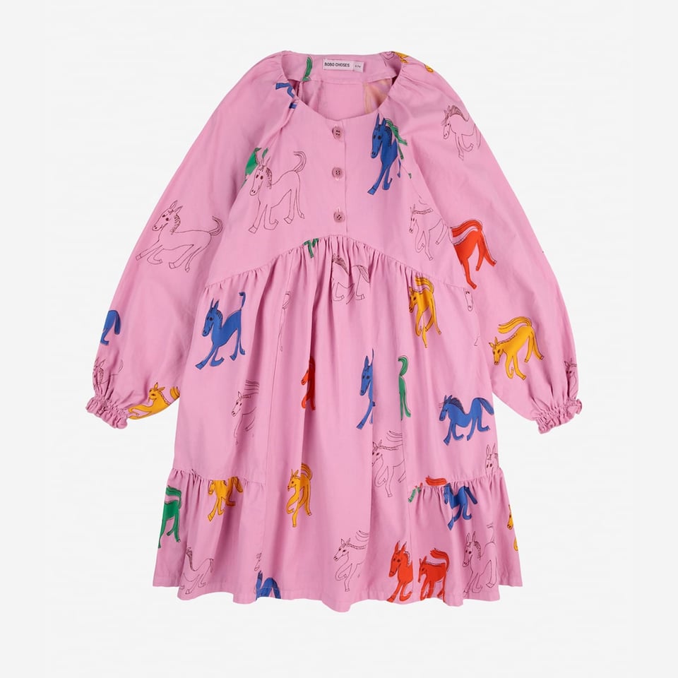 Bobo Choses Wonder Horse All Over Woven Dress