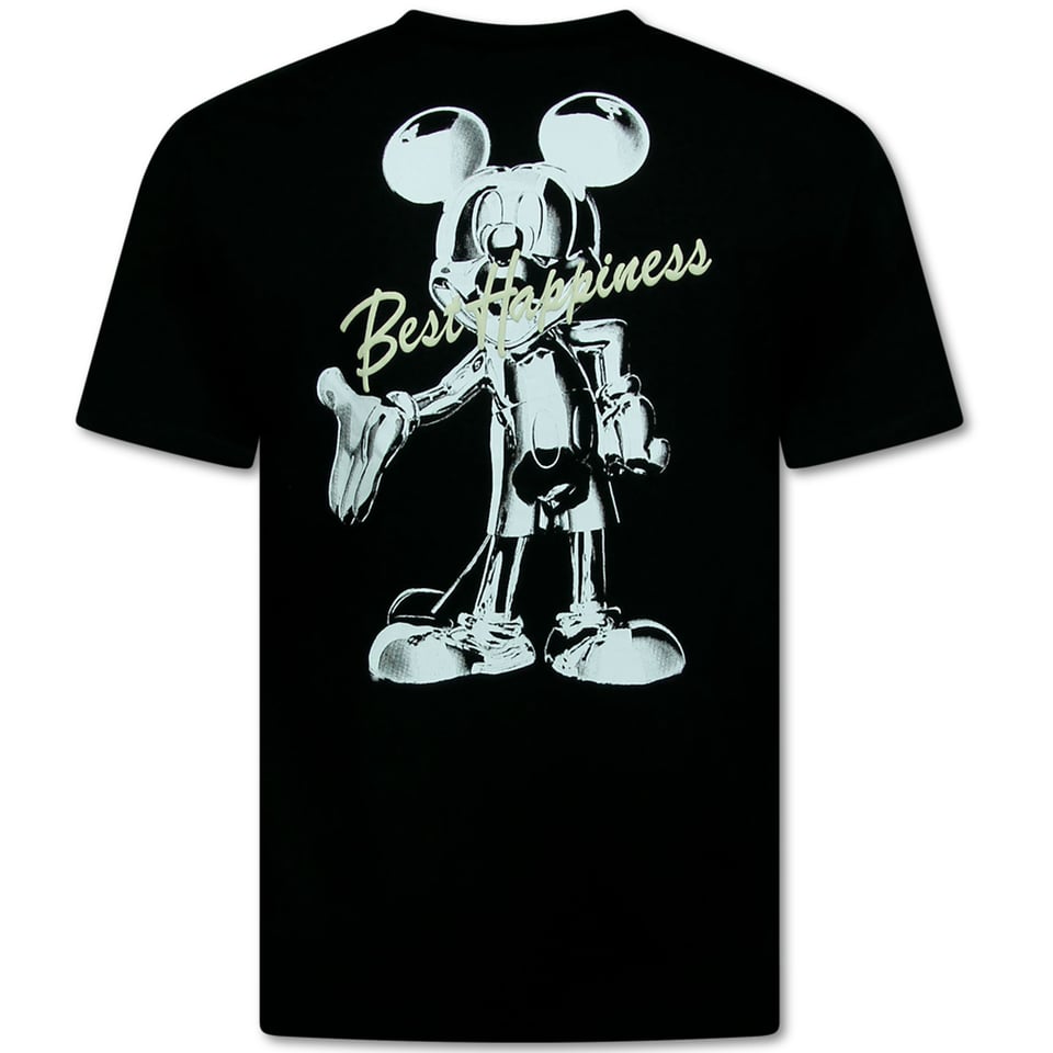 T Shirt Heren Met Print Grappig - Oversized T Shirt Heren - Happiness - 688 - Zwart
