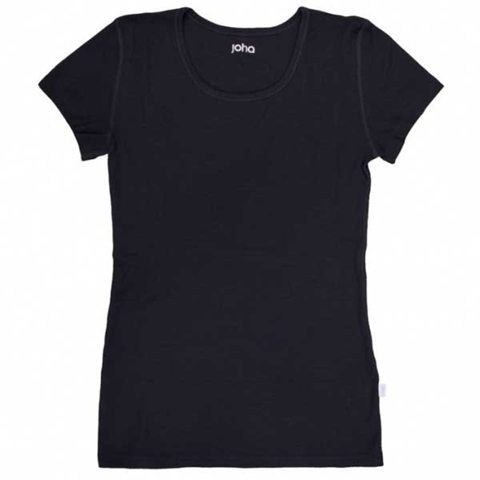 Marie, Wollen T-Shirt Korte Mouw, Zwart
