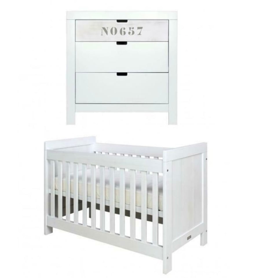 Bopita Basic Wood Babykamer 2 Delig White Wash