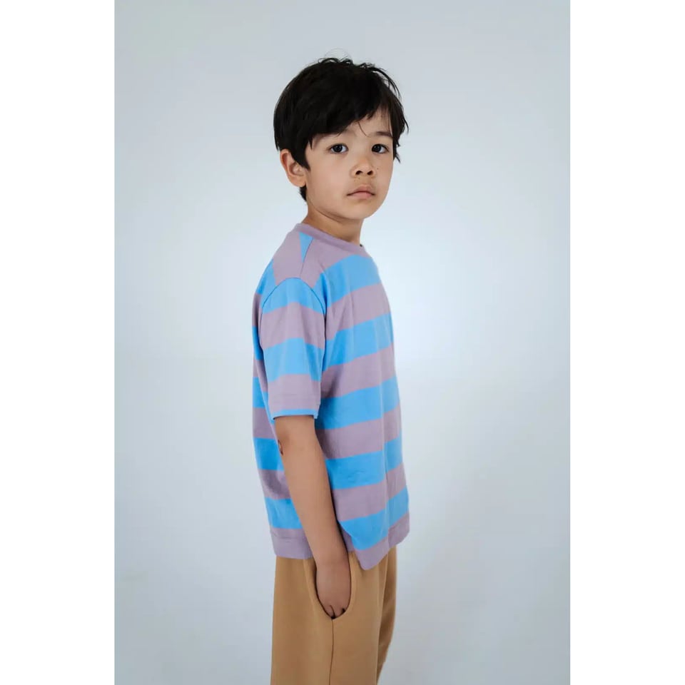 Repose Ams 32. Tee Shirt Summer Blue Elderberry Stripe