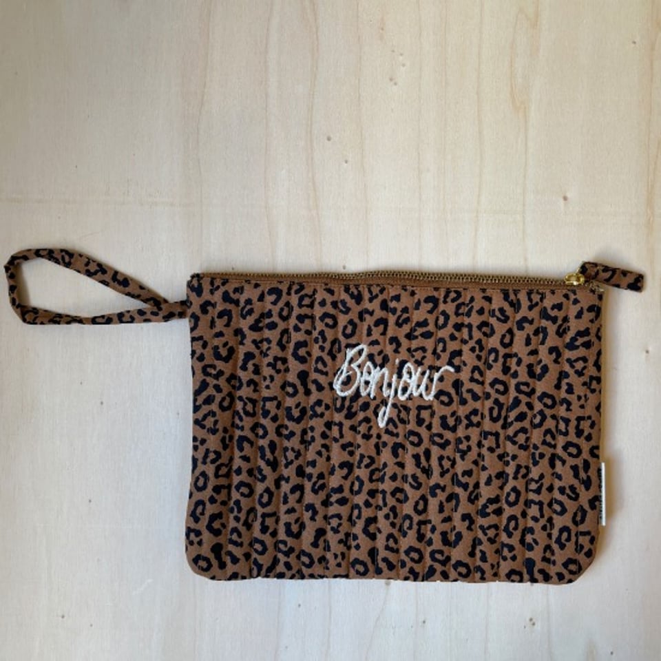 Atelier Pomme The Flat Pouch Leopard - Bonjour