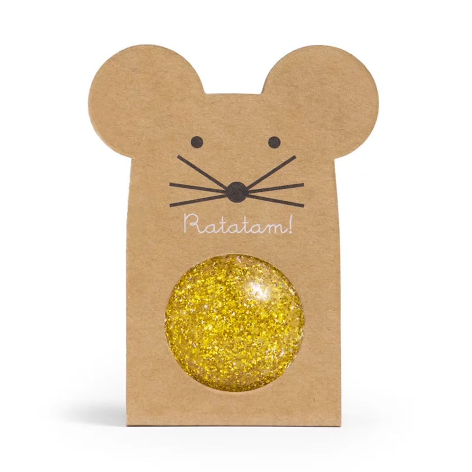 Glitter Mouse Bouncy Balls - Gold