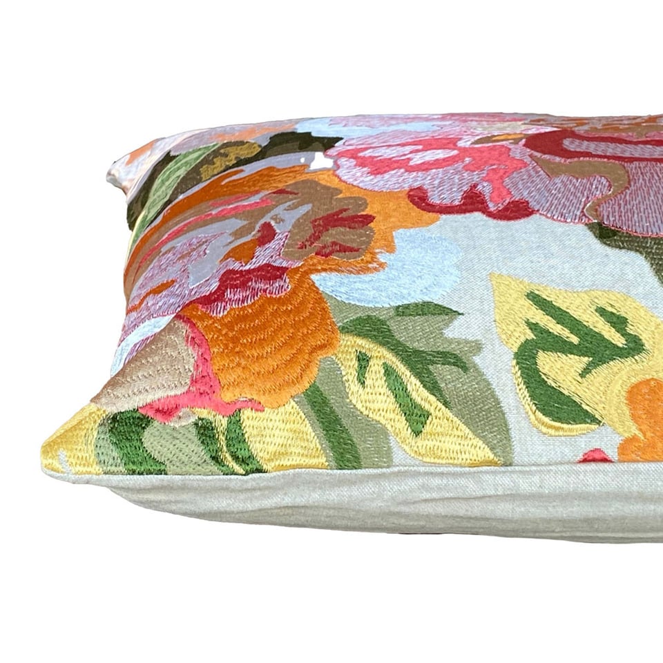 Sierkussen Bloemen Multicolor Katoen 60x35cm
