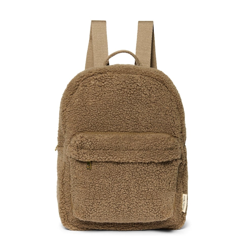 Teddy Midi Backpack Front Pocket  Brown - Brown / OS