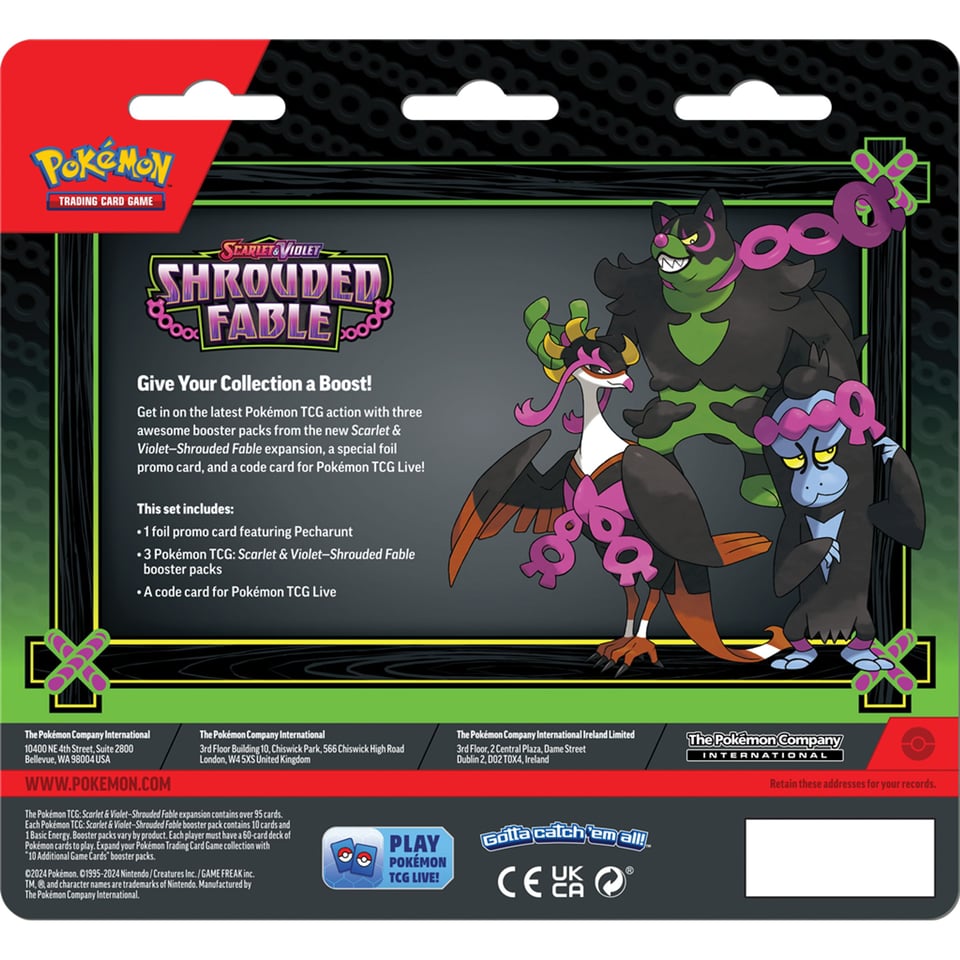 Pokémon Scarlet and Violet Shrouded Fable 3 Boosters Pecharunt