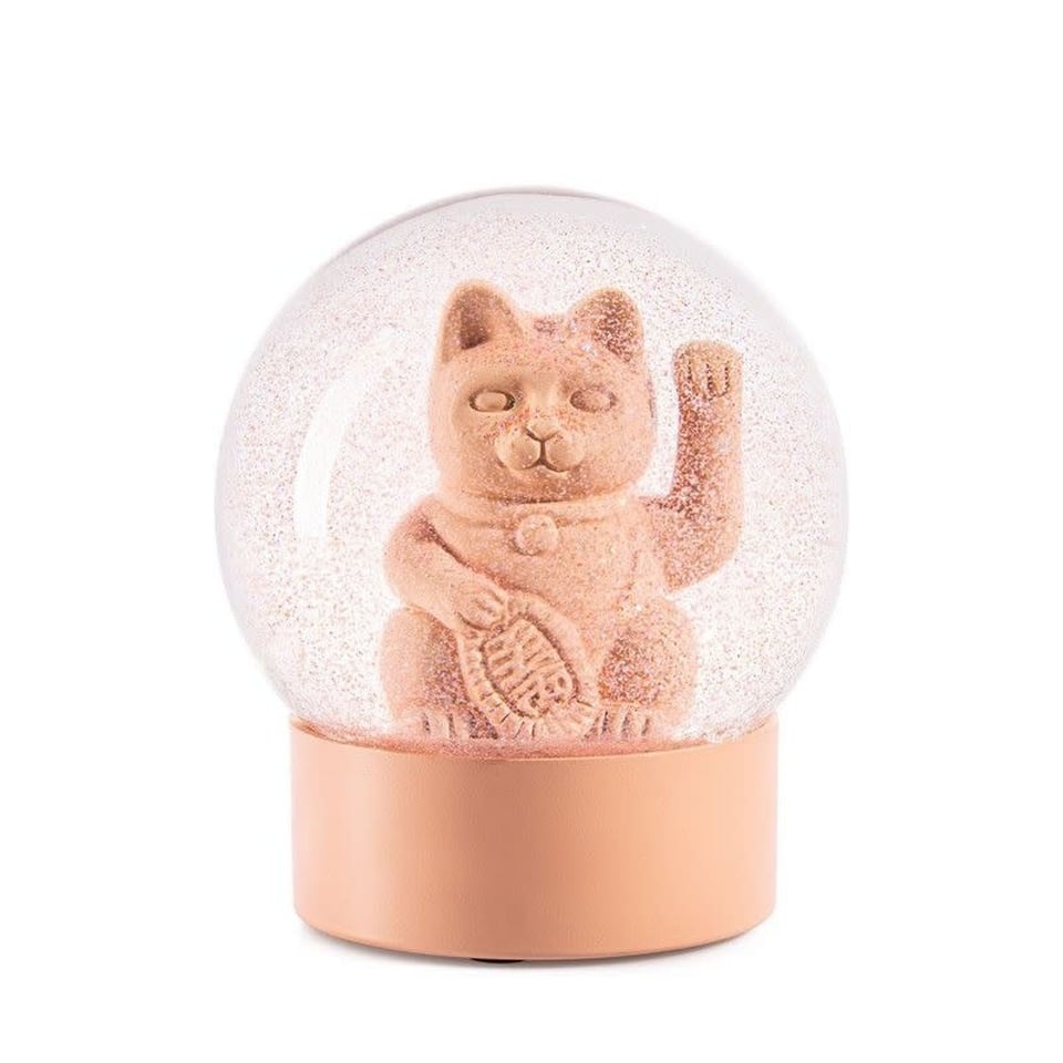 Lucky Cat Snow Globe - Color: Yellow - Size: 10x11cm