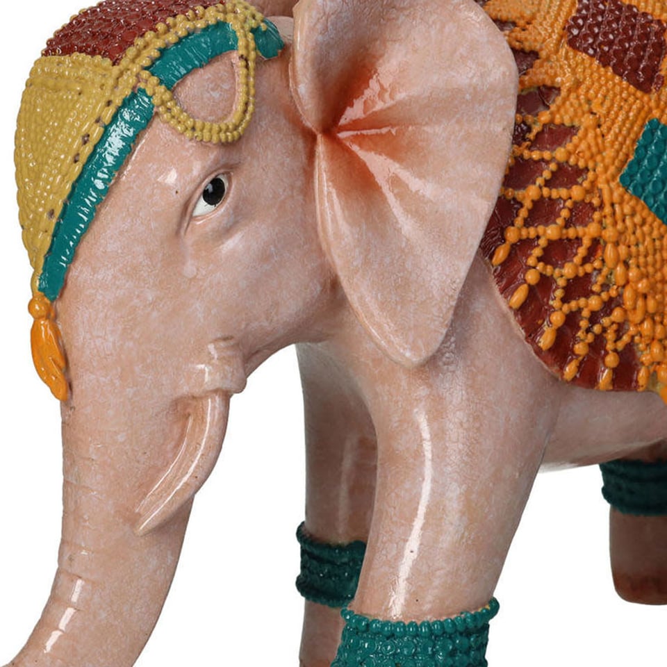 Beeld Indische Olifant Roze 35x23cm