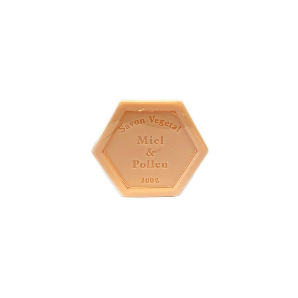 Zeep met honing (Honingzeep) honing met stuifmeel (miel en pollen) 100g Bijenhof - Miel en Pollen