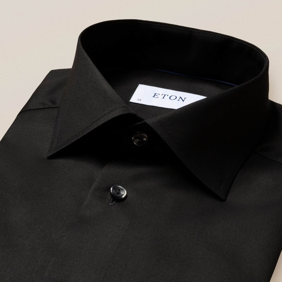 Eton Black Shirt - Signature Twill