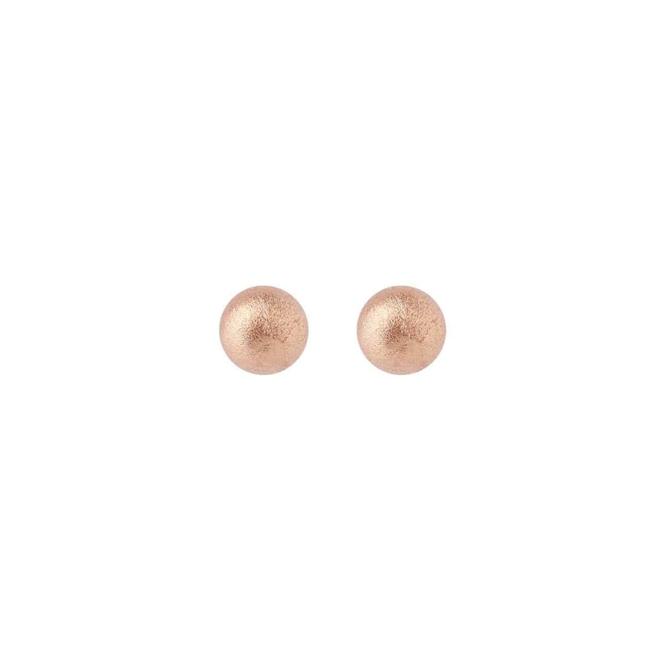 Matte Rose Gold Plated Classic Stud Earrings 3 MM