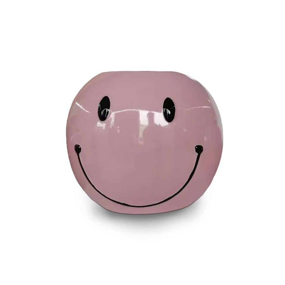 Bloempot Smiley Roze Keramiek 22x18cm