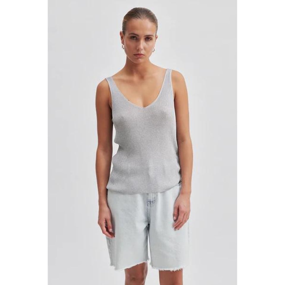 Second Female Ellia Knit Top Silver