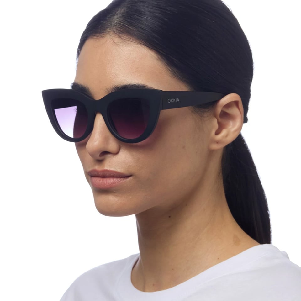 Zonnebril CLAUDIA Big Cat-Eye Black OK013-BK
