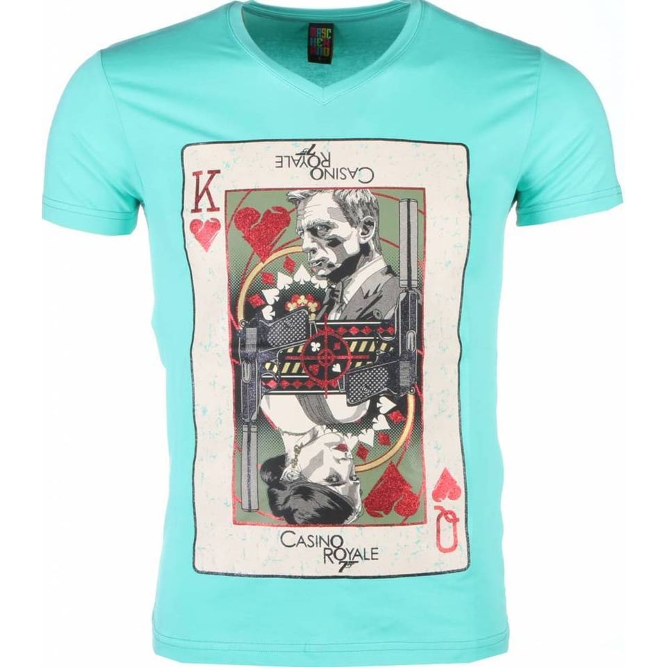 T-Shirt - James Bond Casino Royale Print - Groen