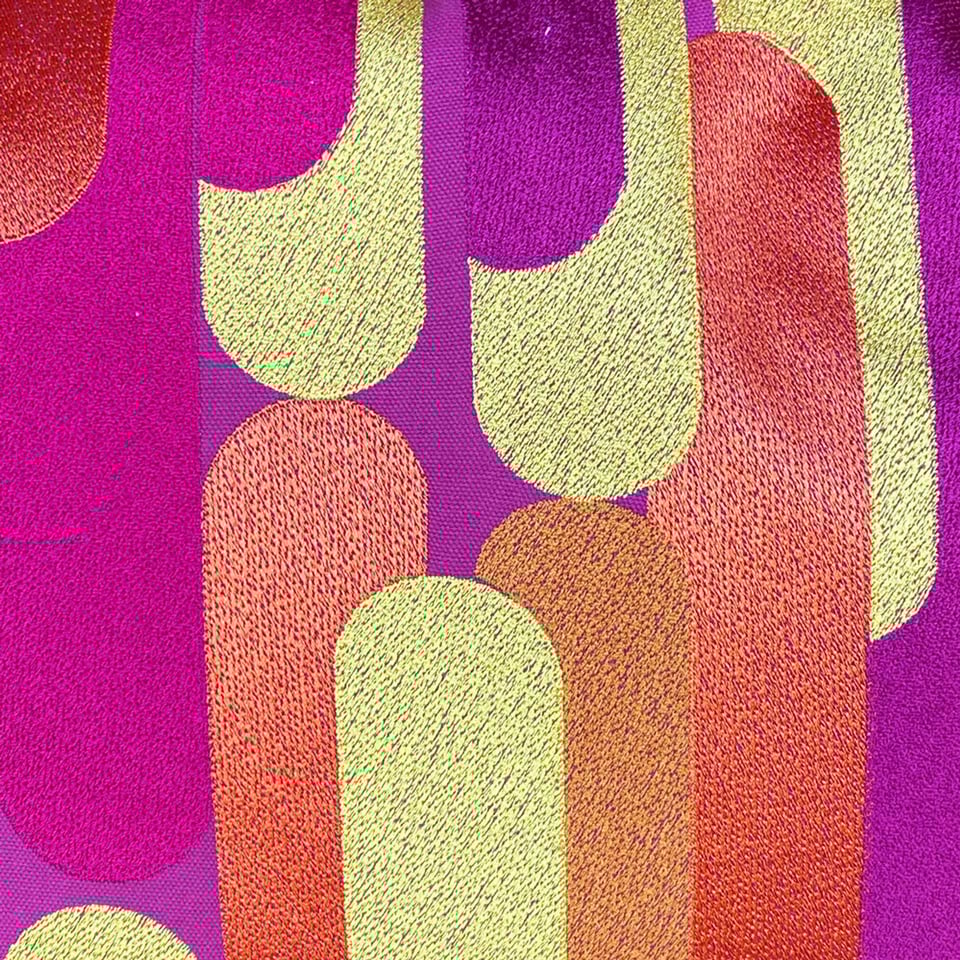 Sierkussen Stripes Fuchsia Oranje Goud 60x35cm