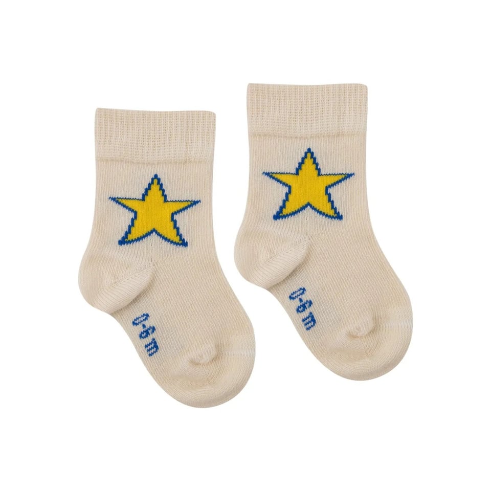 Tiny Cottons Star Medium Socks Light Cream