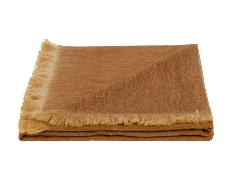 Bufandy sjaal oker  brown alpaca