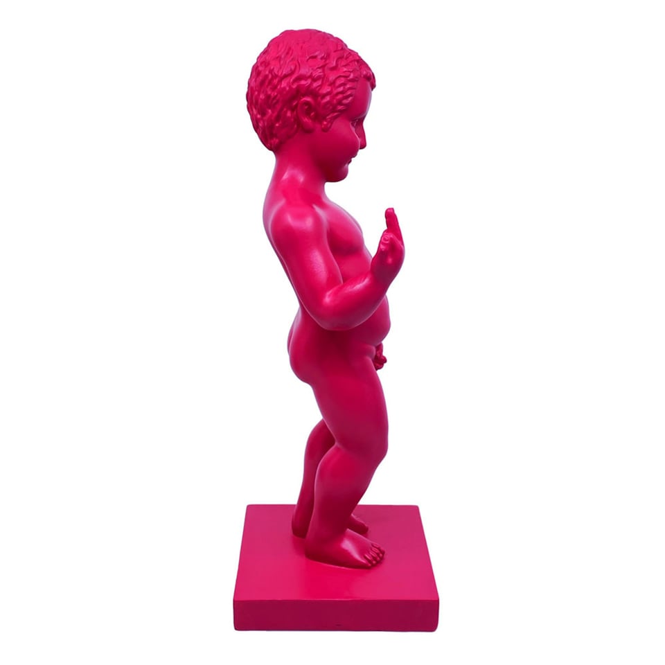 Beeldje Manneke Pis F*ck You Fuchsia 30cm