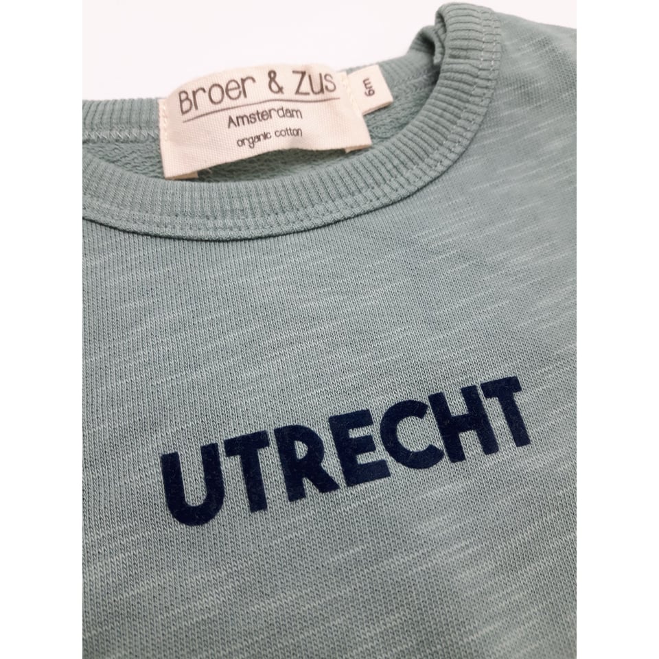 Broer & Zus Utrecht Trui 6m Cactus & Marineblauw