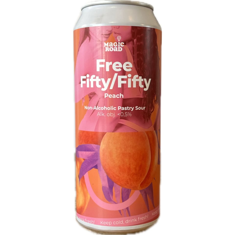 Magic Road Free Magic Road Fifty/Fifty Peach 0.5% 500ml