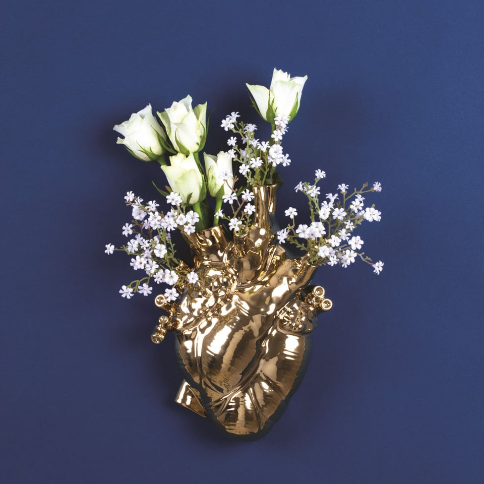 Hart Vaas Goud - Heart Shaped Vase Gold