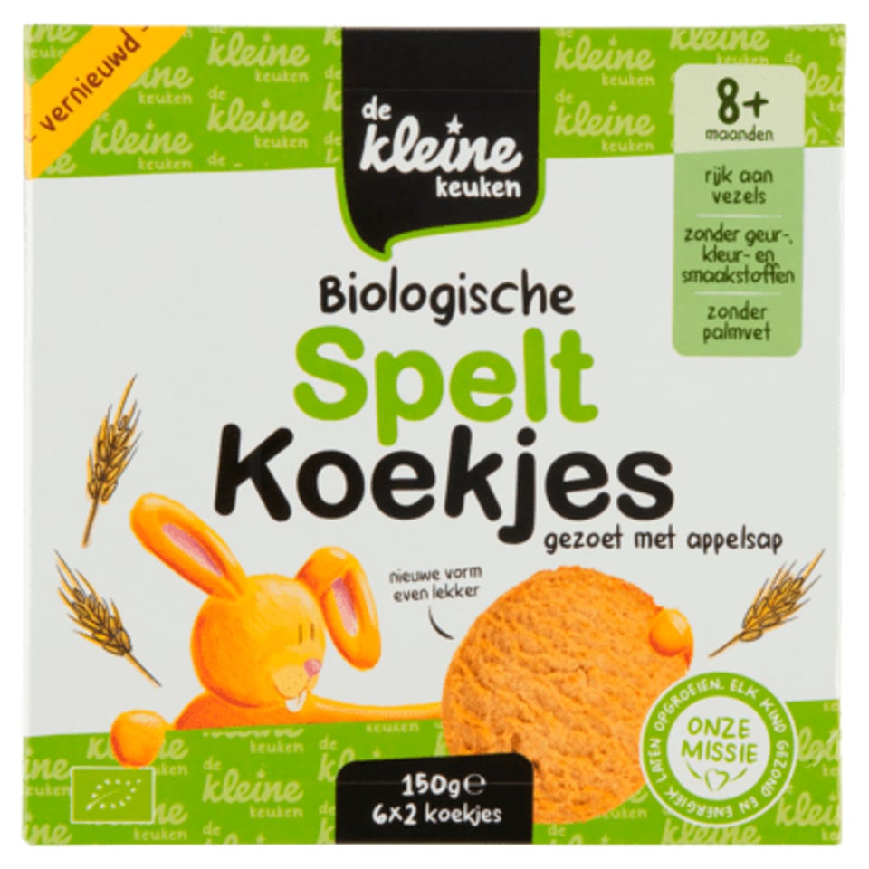 De Kleine Keuken Biologische Speltkoekjes Met Appel 8+