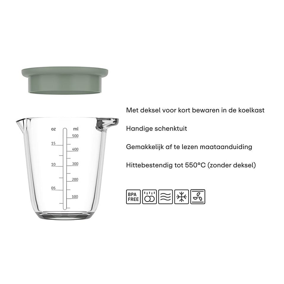 Mepal Chef It Glas Maatbeker 500ml Chalk