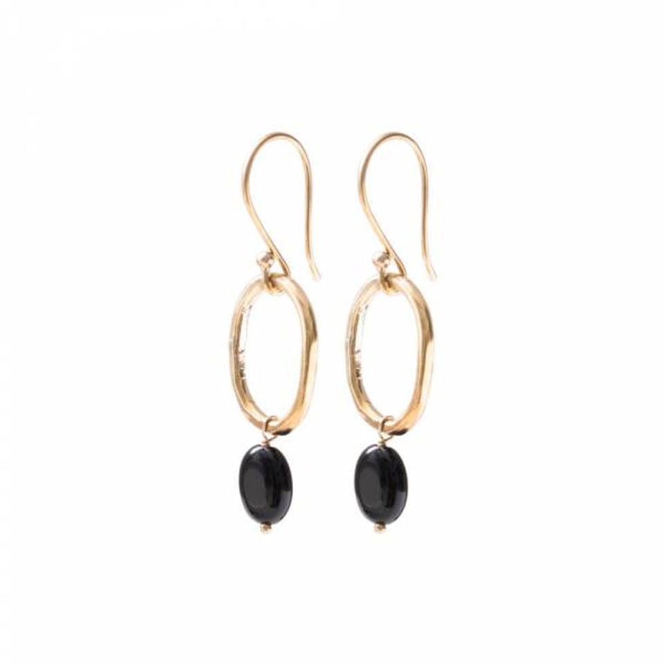 Graceful Gold Oorbellen - Black Onyx