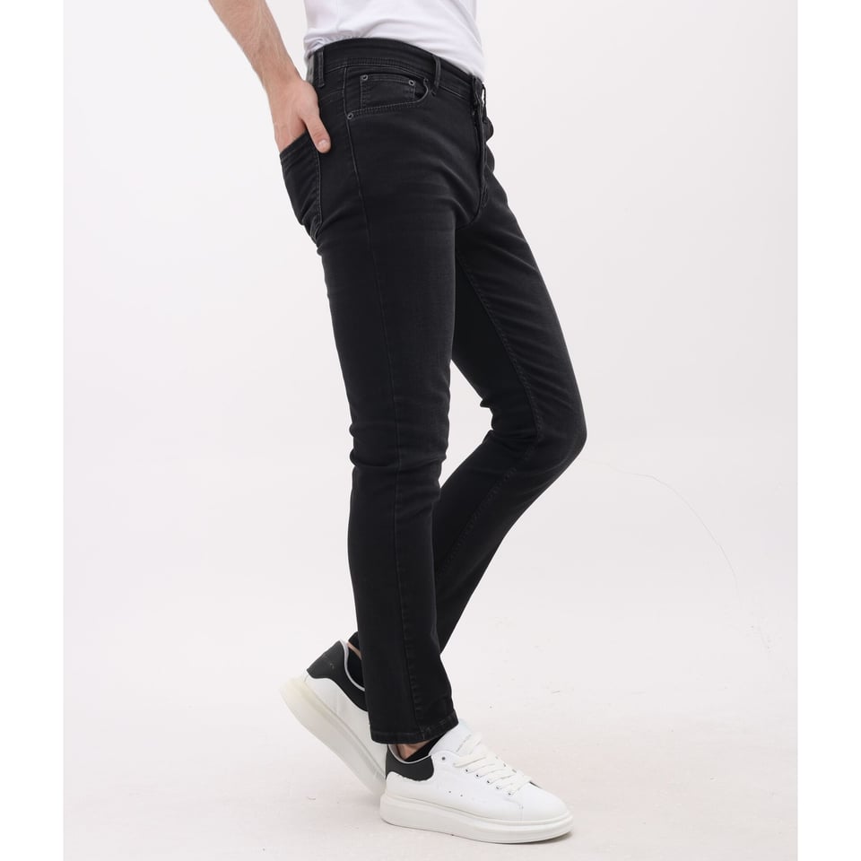 Nette Regular Fit Mannen Stretch Spijkerbroek - Heren Jeans - MM-R-05 -Zwart