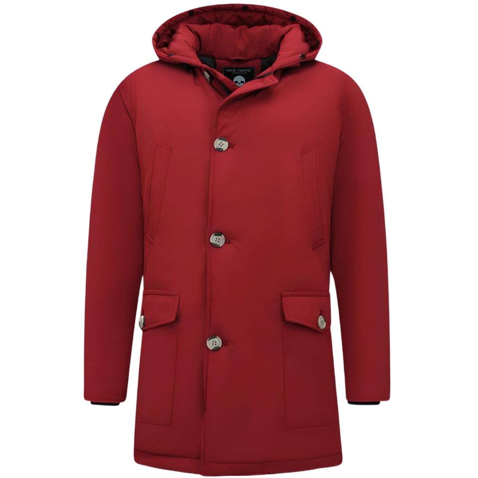 Winterjas Heren Parka Gewatteerd - 7101 - Rood